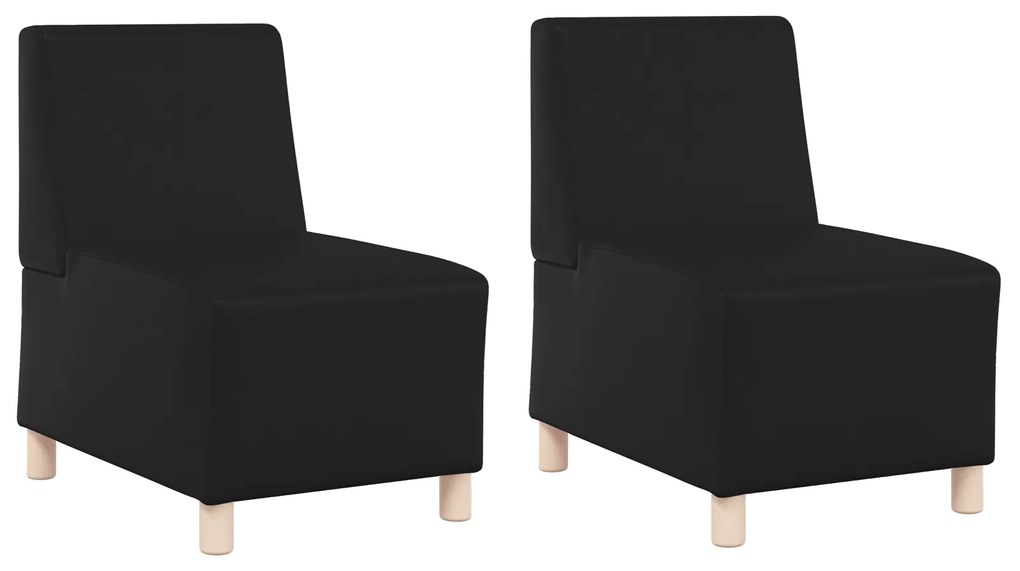vidaXL Καναπέδες 2 pcs Μαύρο 55 x 74 x 82 εκ. Τεχνητό δέρμα