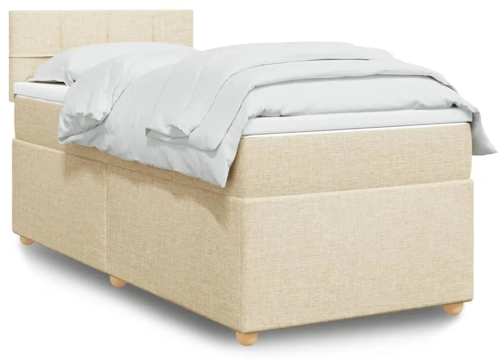 ΚΡΕΒΑΤΙ BOXSPRING ΜΕ ΣΤΡΩΜΑ ΚΡΕΜ 90X200 ΕΚ.ΥΦΑΣΜΑΤΙΝΟ 3288868