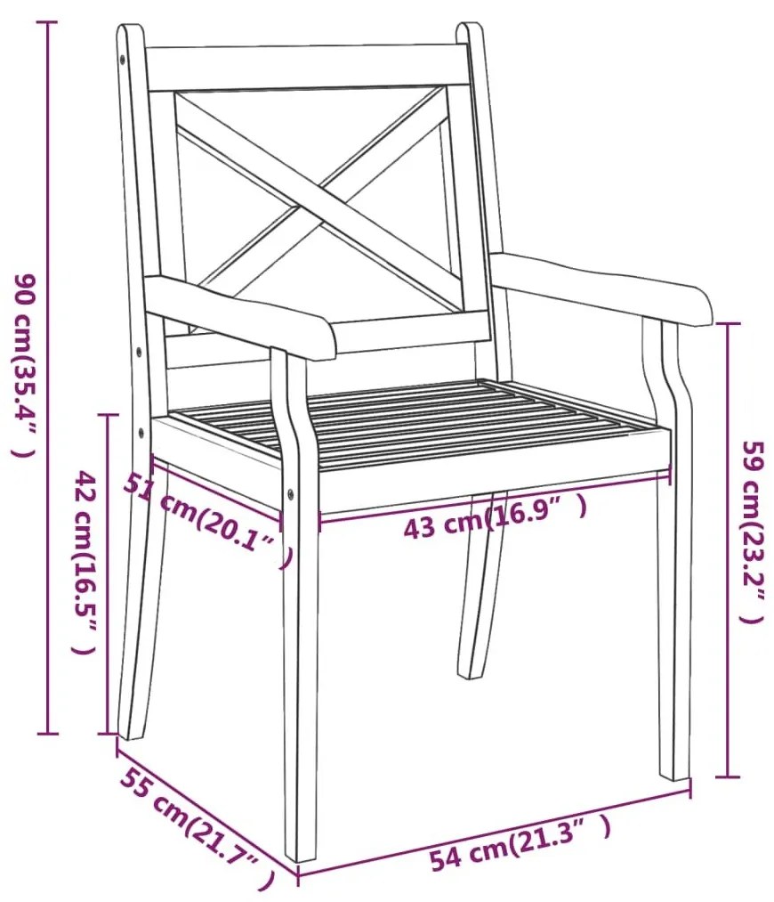 Καρέκλες Τραπεζαρίας Εξ. Χώρου 8 τεμ. Μασίφ Ξύλο Ακακίας - Καφέ