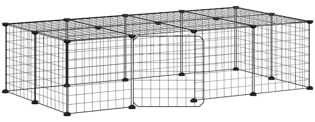 vidaXL Κλουβί Κατοικίδιων με 20 Πάνελ + Πόρτα Μαύρο 35 x 35εκ Ατσάλινο