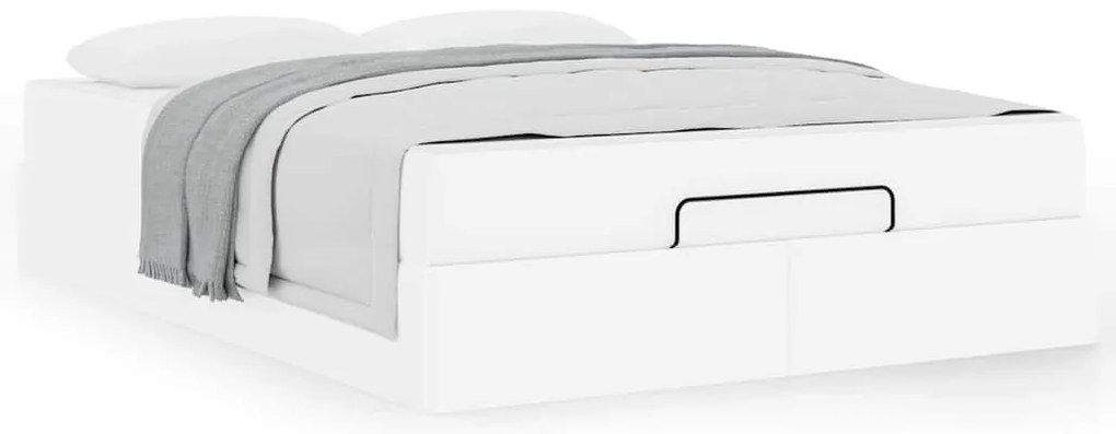 vidaXL Σκελετός κρεβατιού με στρώμα με στρώμα 2 pcs Λευκό PVC