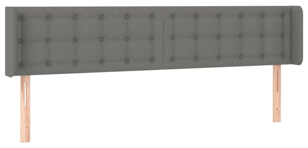 vidaXL Κεφαλάρι Κρεβατιού LED Σκούρο Γκρι 183x16x78/88 εκ. Υφασμάτινο