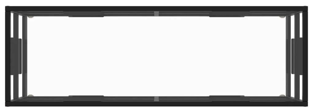 Έπιπλο Τηλεόρασης Μαύρο με Ψημένο Γυαλί 120x40x40 εκ. - Μαύρο