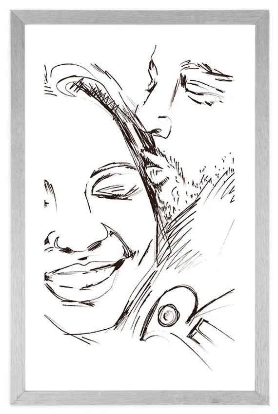 Αφίσα με πασπαρτού Μάγια αγάπης - 60x90 black