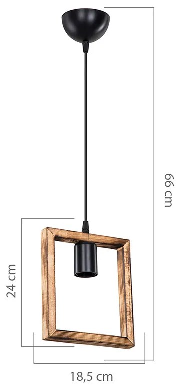 Φωτιστικό οροφής μονόφωτο Isolate pakoworld Ε27 καρυδί 18.5x3x66εκ