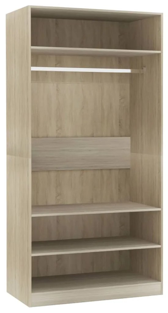 vidaXL Ντουλάπα Χρώμα Sonoma Δρυς 100 x 50 x 200 εκ. από Επεξ. Ξύλο