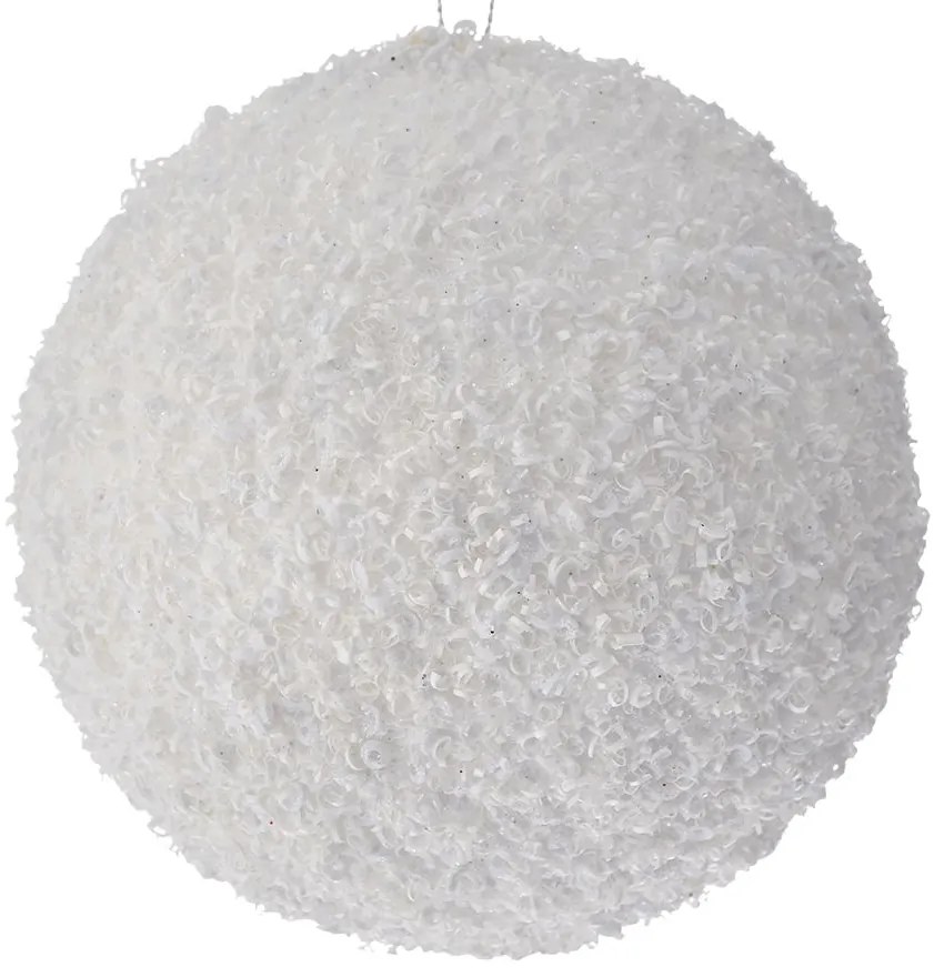 Χριστουγεννιάτικη Μπάλα Polyfoam Λευκή Glitter 12εκ. iliadis 83519