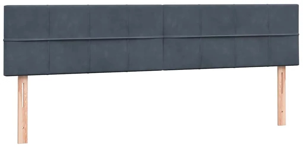 vidaXL Κρεβάτι Boxspring με Στρώμα Σκούρο Γκρι 200x210 εκ. Βελούδινο