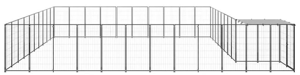 vidaXL Σπιτάκι Σκύλου Μαύρο 31,46 μ² Ατσάλινο