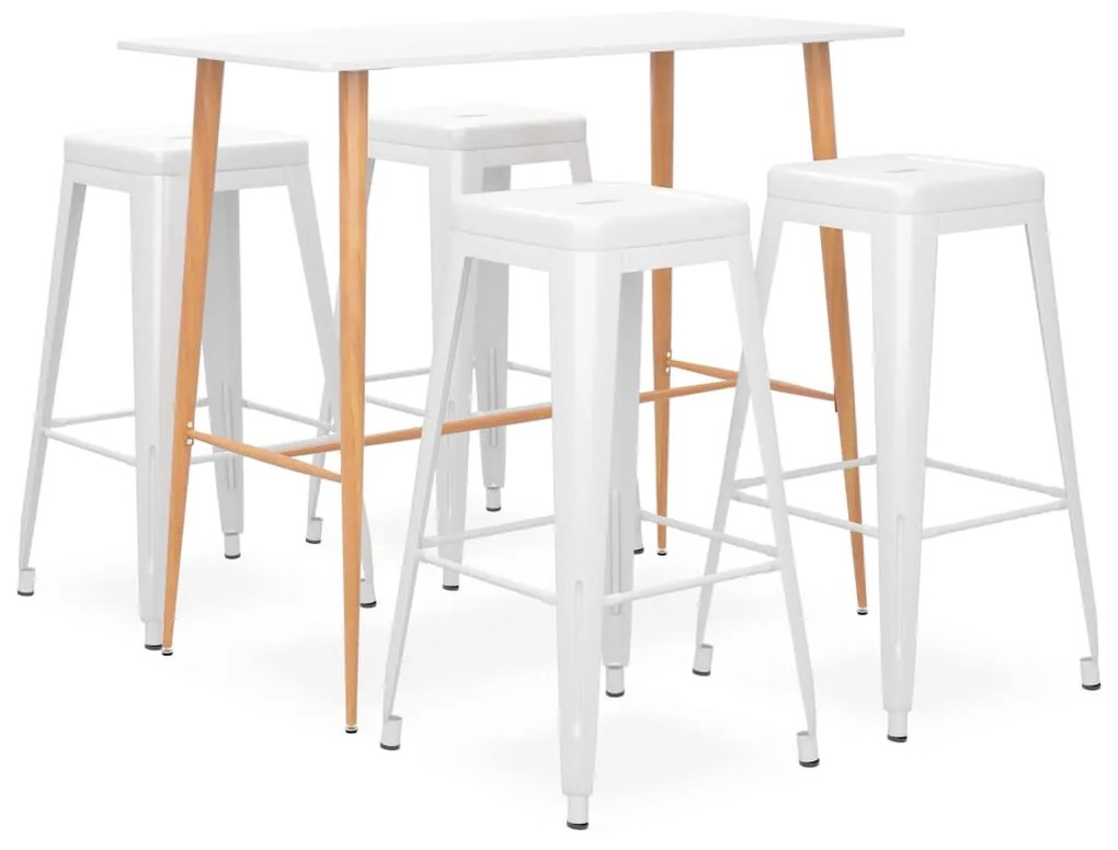 Σετ Επίπλων Μπαρ 5 Τεμαχίων Λευκό