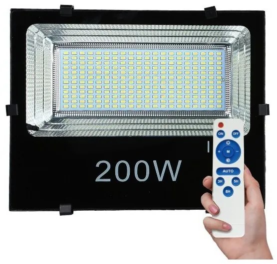 Ηλιακός Προβολέας LED SMD 200W 6000K IP65 Μαύρος 6435 Spotlight-6435-Μαύρο 6435