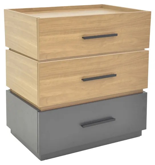 Intrahome Κομοδίνο Sonlen Intrahome mdf σε sonoma-ανθρακί απόχρωση 60x40x66εκ | SKU: INTRAPA-183111218