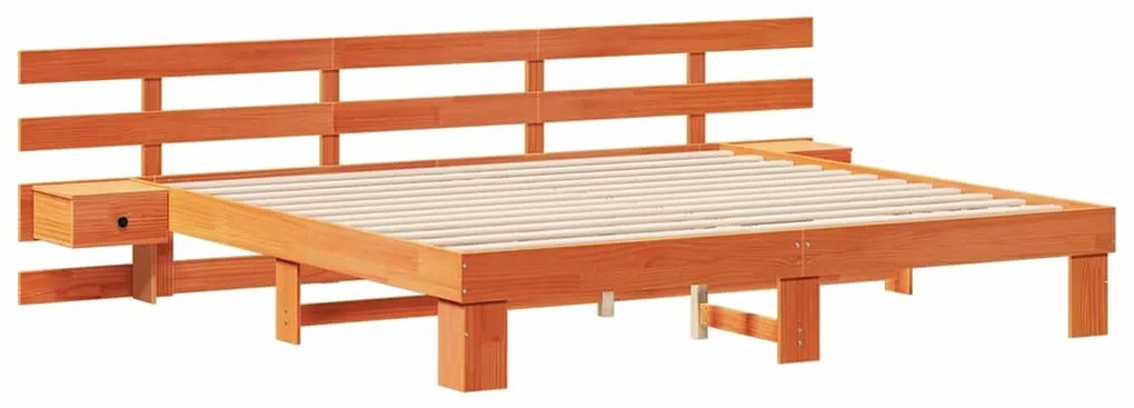 vidaXL Σκελετός Κρεβατιού με συρτάρι Καφέ 180 x 200 cm Μασίφ ξύλο
