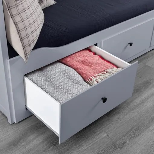 HEMNES κρεβάτι επισκέπτη day bed 3 συρτάρια/2 στρώματα, 80x200 cm 195.214.82