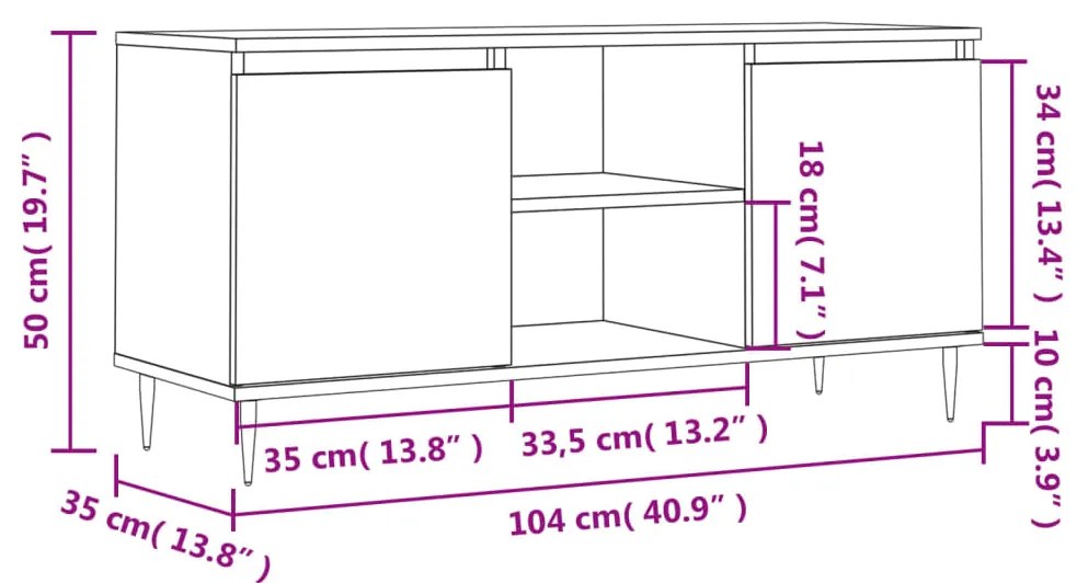 ΈΠΙΠΛΟ ΤΗΛΕΟΡΑΣΗΣ ΛΕΥΚΟ 104 X 35 X 50 ΕΚ. ΑΠΟ ΕΠΕΞΕΡΓ. ΞΥΛΟ 827004