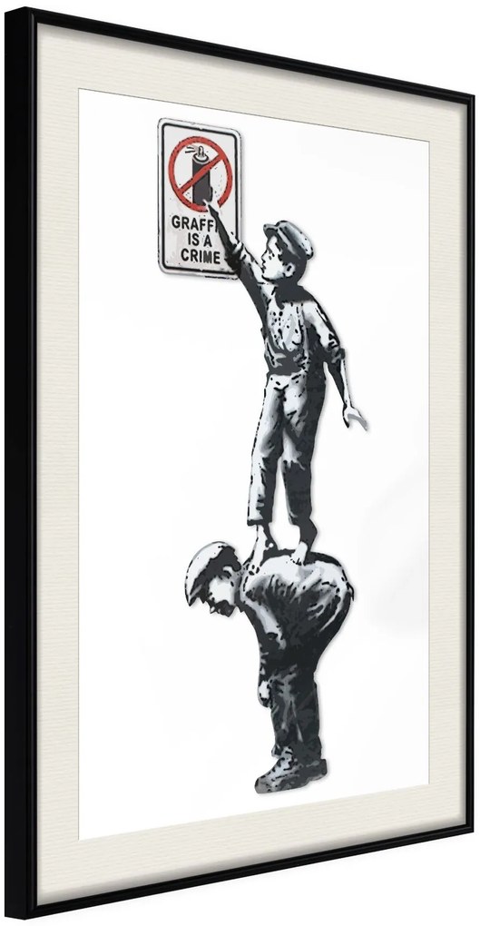 Αφίσα - Banksy: Graffiti Is a Crime - 20x30 - Μαύρο - Με πασπαρτού