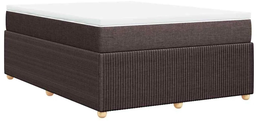 vidaXL Κρεβάτι Boxspring με Στρώμα Σκούρο Καφέ 160x200 εκ Υφασμάτινο