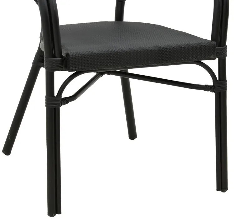 Καρέκλα - Πολυθρόνα Elyza μαύρο αλουμίνιο-μαύρο textilene 57x62x84 εκ. 57x62x83 εκ.