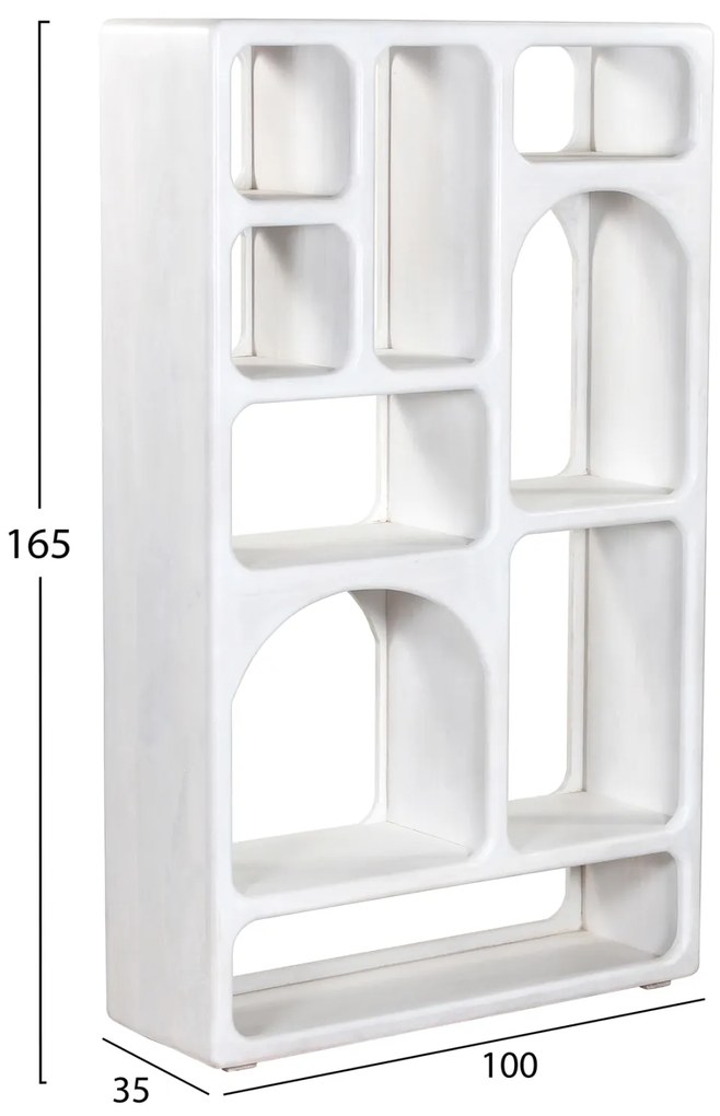 ΒΙΒΛΙΟΘΗΚΗ HANDYR HM9707 ΜΑΣΙΦ ΞΥΛΟ MANGO ΣΕ ΛΕΥΚΟ ΧΡΩΜΑ 100x35x165Yεκ.