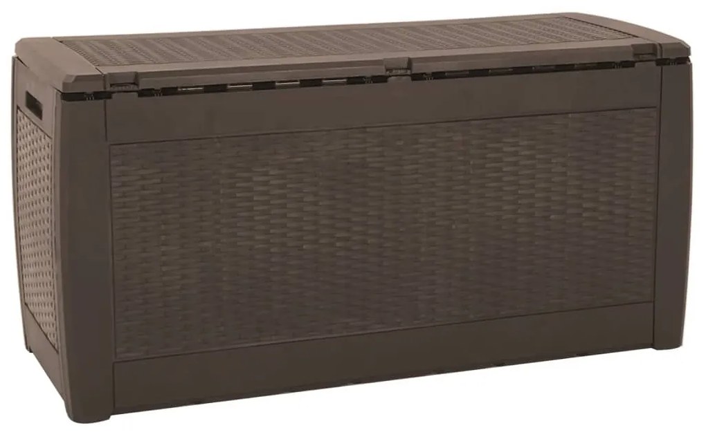 vidaXL Μπαούλο Αποθήκευσης Κήπου Καφέ 119x48x60 εκ. από Πολυπροπυλένιο