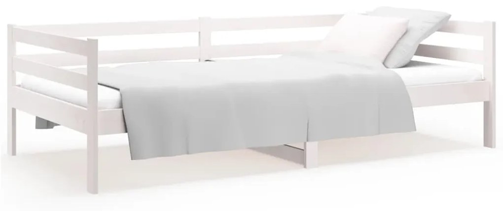 vidaXL Καναπές Κρεβάτι Λευκός 90 x 190 εκ. από Μασίφ Ξύλο Πεύκου