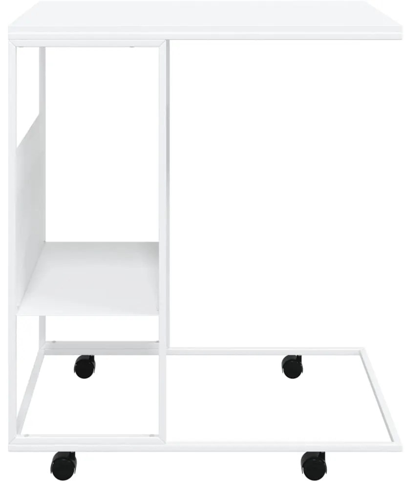 vidaXL Βοηθητικό Τραπέζι με Ρόδες Λευκό 55x36x63,5 εκ. Επεξεργ. Ξύλο