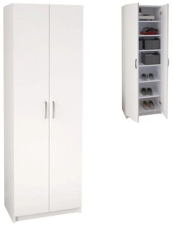 Παπουτσοθήκη Renso Megapap δίφυλλη χρώμα λευκό 59,8x37,8x178,5εκ.-GP041-0085,1