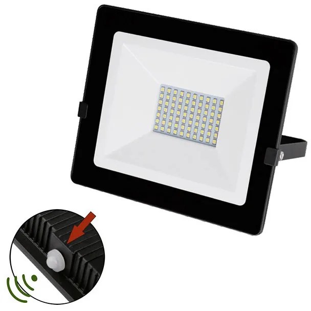 Adeleq Προβολέας Led-Smd 50W Φωτοκύτταρο 4000Κ Ip65 Μαύρος 3-0305011