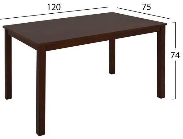 Σετ τραπεζαρίας C10256 5τμχ με Τραπέζι Καρυδί 120x75x74εκ. & Καρέκλες SELENE Μπέζ