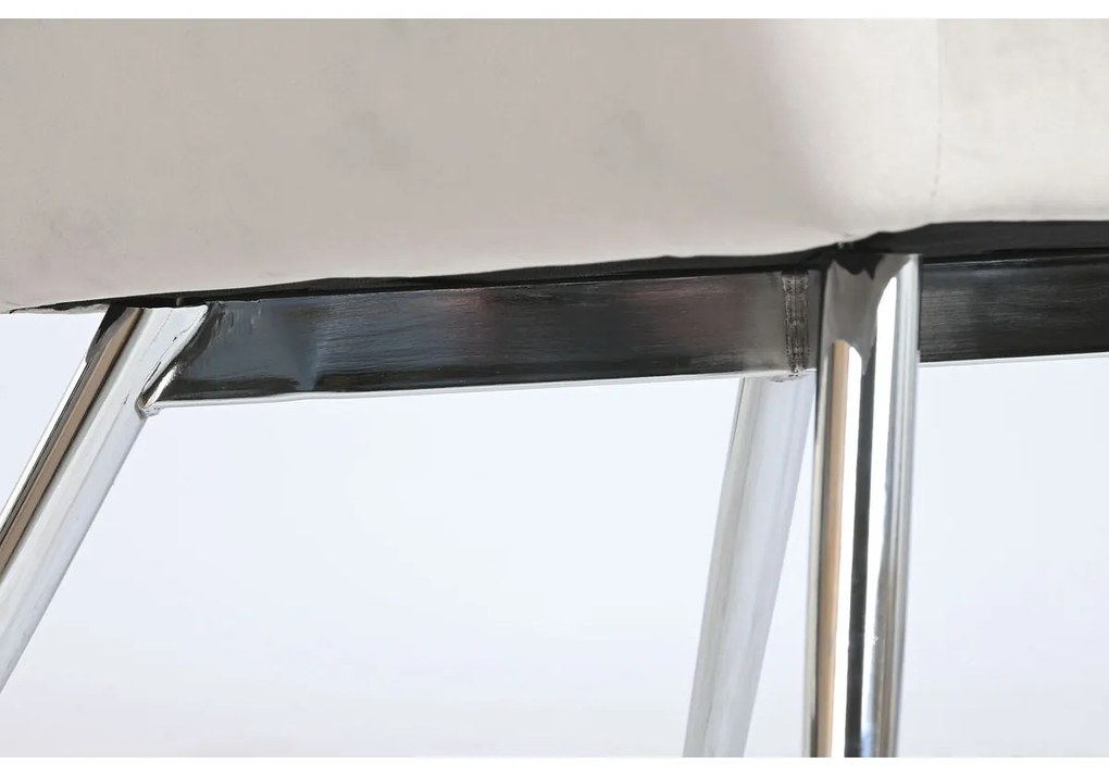 Κάθισμα Home ESPRIT Γκρι Κρεμ Χρυσό Ασημί πολυεστέρας Μέταλλο 74 x 74 x 90 cm 74 x 67 x 90 cm