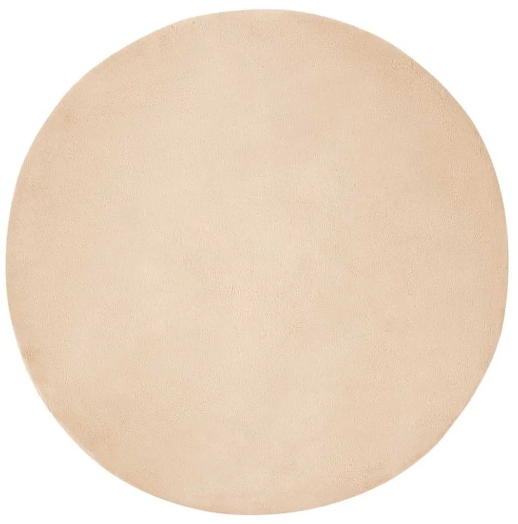 vidaXL Χαλιά Ψεύτικου Κουνελιού Olite Μπεζ Ø 160 εκ. Πολυεστέρας