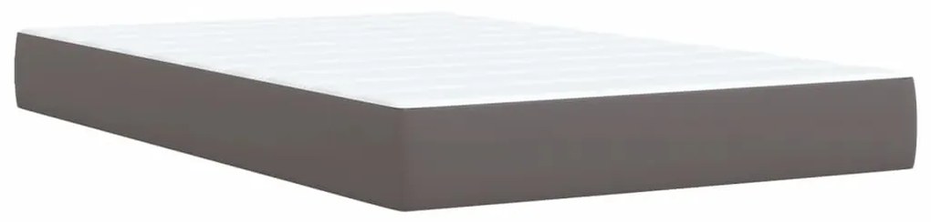 Κρεβάτι Boxspring με Στρώμα Γκρι 120x190εκ. από Συνθετικό Δέρμα - Γκρι