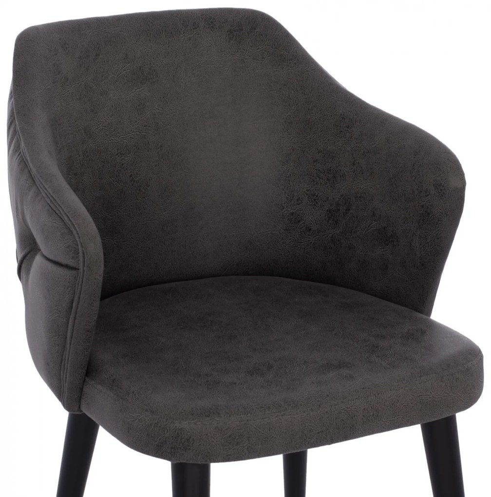 Καρέκλα THERESA Ξύλινα πόδια και Ύφασμα Nubuck Γκρί 56x60x84Υ εκ. 56x60x84 εκ.