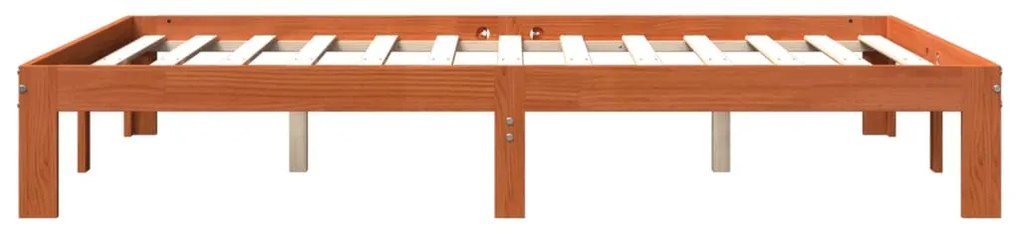 vidaXL Σκελετός Κρεβ. Χωρίς Στρώμα Καφέ Κεριού 135x190 εκ Μασίφ Πεύκο