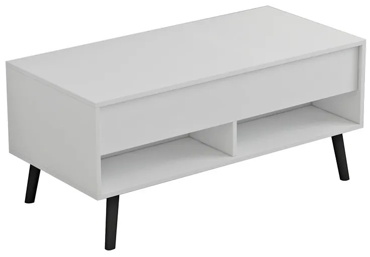 Τραπέζι σαλονιού Skyfi pakoworld πολυμορφικό λευκό-μαύρο 100x60x45εκ Model: 230-000022