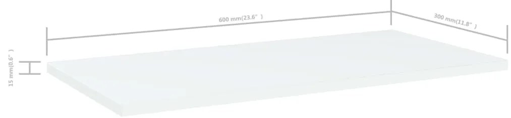 vidaXL Ράφια Βιβλιοθήκης 4 τεμ. Λευκά 60x30x1,5 εκ. από Μοριοσανίδα