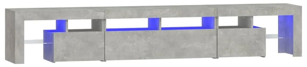 vidaXL Έπιπλο Τηλεόρασης με LED Γκρι Σκυροδέματος 230x36,5x40 εκ.