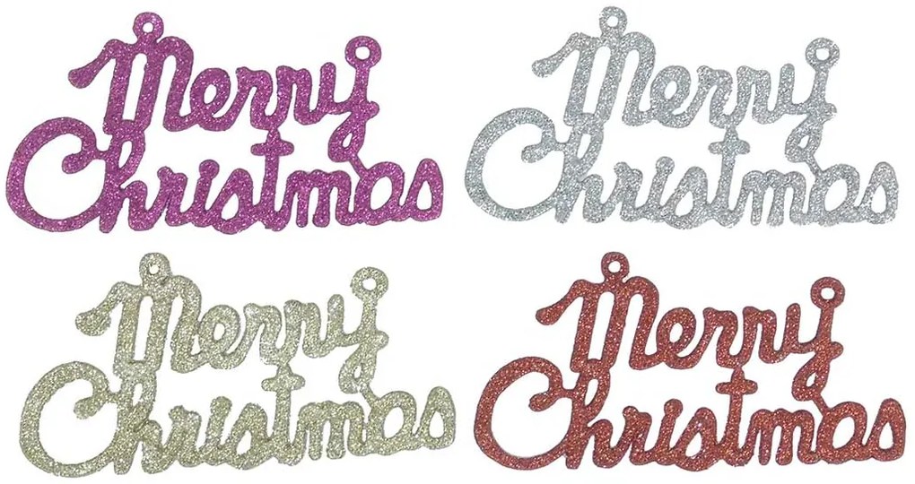 Σετ 4 τεμ. Χριστουγεννιάτικο Στολίδι Merry Christmas 14x h7.5cm 236433