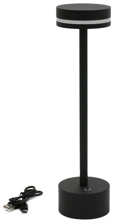 Adeleq Πορτατίφ LED Επαναφορτιζόμενο 2W CCT Dimmable Μαύρο 5-021