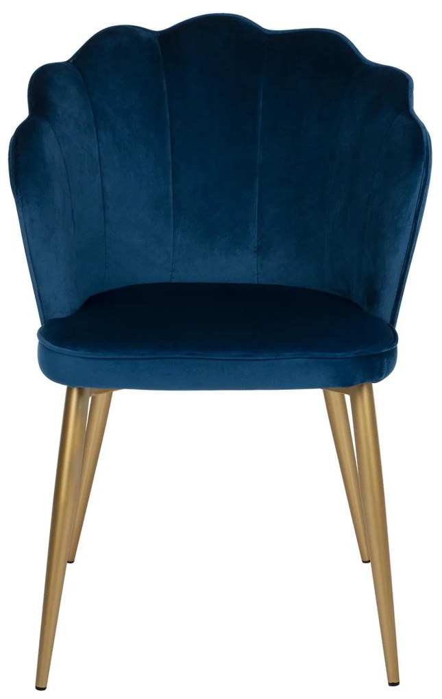 Καρέκλα AVIE C8737.08 με Χρυσά Μεταλλικά πόδια και Βελούδο Μπλέ 48x48x85εκ. 2αδα 48x48x85 εκ.