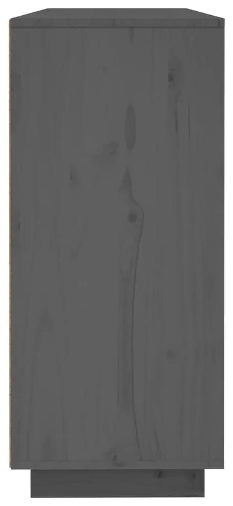 Συρταριέρα Γκρι 120 x 35 x 80 εκ. από Μασίφ Ξύλο Πεύκου - Γκρι