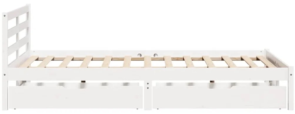 vidaXL Σκελετός Κρεβ. Χωρίς Στρώμα Λευκό 135x190 εκ Μασίφ Πεύκο