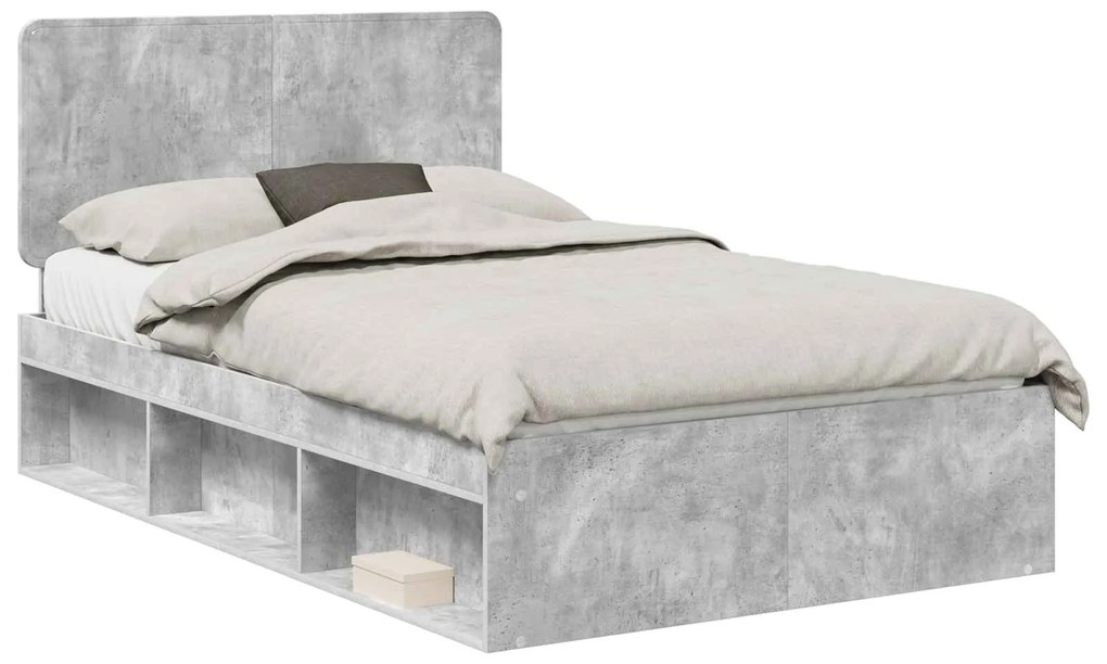 vidaXL Σκελετός Κρεβατιού Σκυρόδεμα 120 x 190 cm Στερεά ξυλεία πεύκου