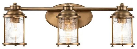 Απλίκα Φωτιστικό Μπάνιου 3xE27 IP44 Ashland Bay Quintiesse Elstead Lighting-QN-ASHLANDBAY3-NBR-BATH-Ορείχαλκος QN-ASHLANDBAY3-NBR-BATH