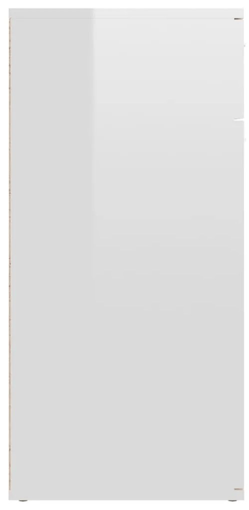 vidaXL Ντουλάπι με Συρτάρι Γυαλιστερό Λευκό 80x36x75 εκ. Επεξ. Ξύλο