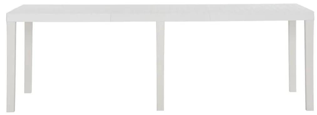 Τραπέζι Κήπου Λευκό 220 x 90 x 72 εκ. από Πολυπροπυλένιο - Λευκό