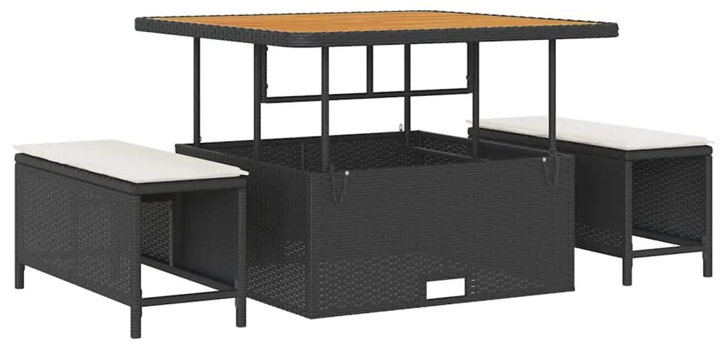 vidaXL Σετ Καναπέ Κήπου 12 pcs Μαύρο και κρεμ 100 x 100 x 71 cm
