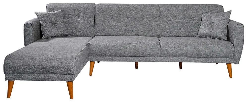 Καναπές - Κρεβάτι Γωνιακός Aria 867UNQ1410 277x175x86cm Dark Grey