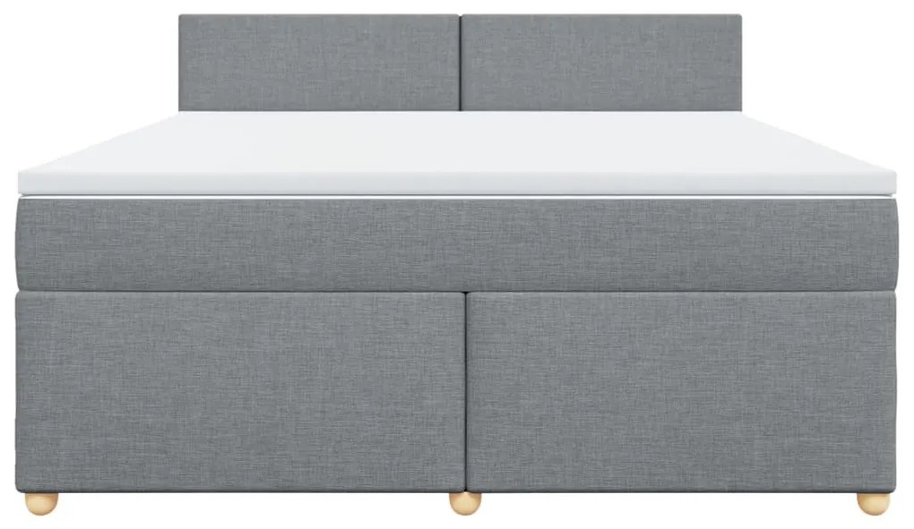 vidaXL Κρεβάτι Boxspring με Στρώμα Ανοιχτό Γκρι 180x200 εκ. Υφασμάτινο
