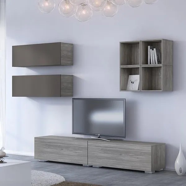 Intrahome Σύνθεση σαλονιού "SMART 1A" σε χρώμα σταχτί-λευκό Intrahomesa-00652684
